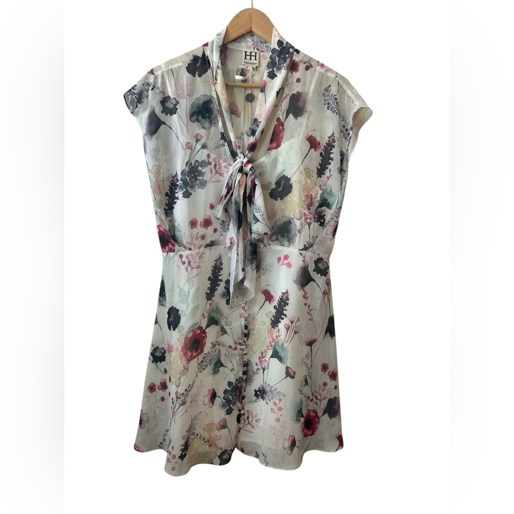Haute Hippie Floral Mini Dress Soft Girl Women’s Medium Wedding Guest Vacation - Picture 3 of 6